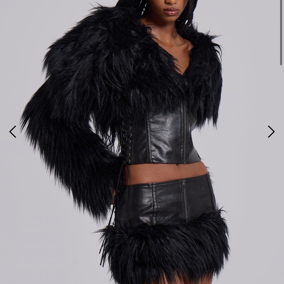 NWT Jaded London Viera Faux Fur and Leather Jacket SMALL - Picture 4 of 10